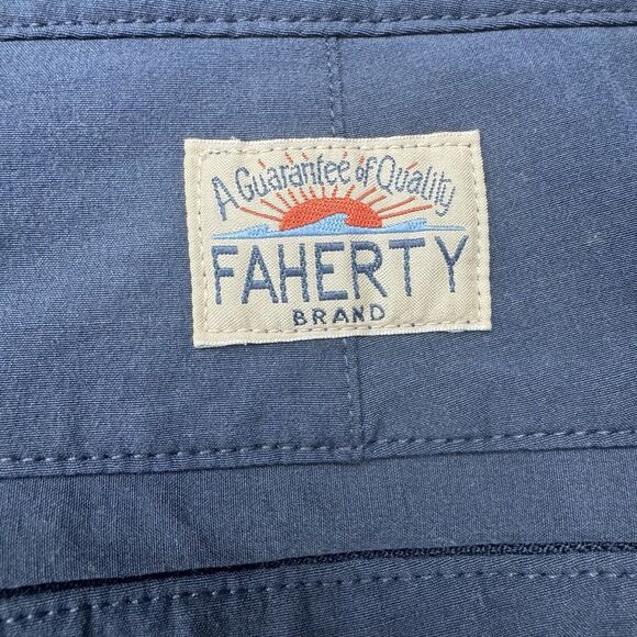 Faherty Shorts Men 35 Blue All Day Short Performance Tech Stretch Hybrid Outdoor - Picture 6 of 12